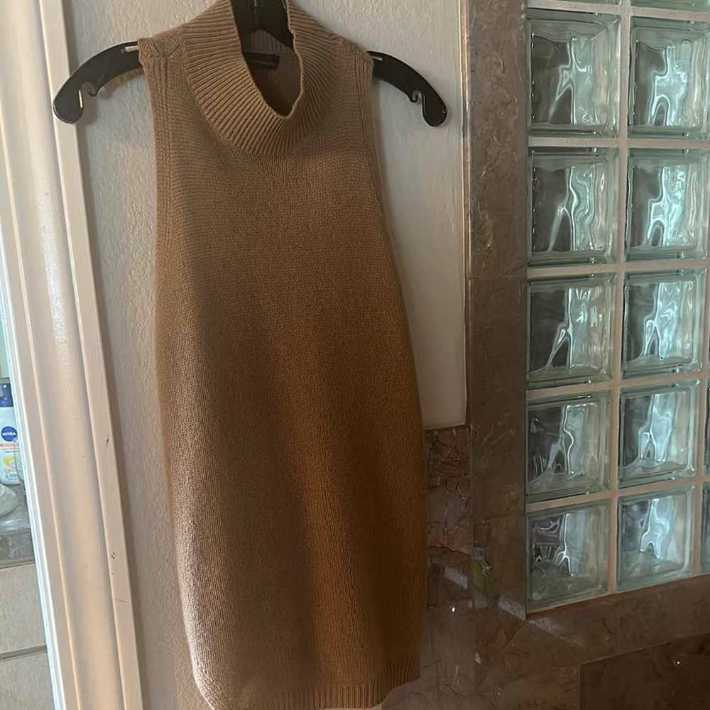 360 Cashmere Tan Ribbed Tank Top